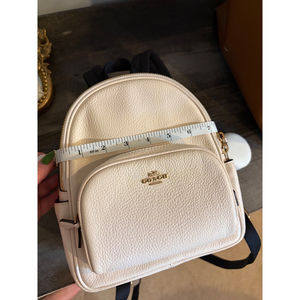 Coach Court Mini Backpack White Pebbled Leather Gold Hardware C8603 - Picture 9 of 10
